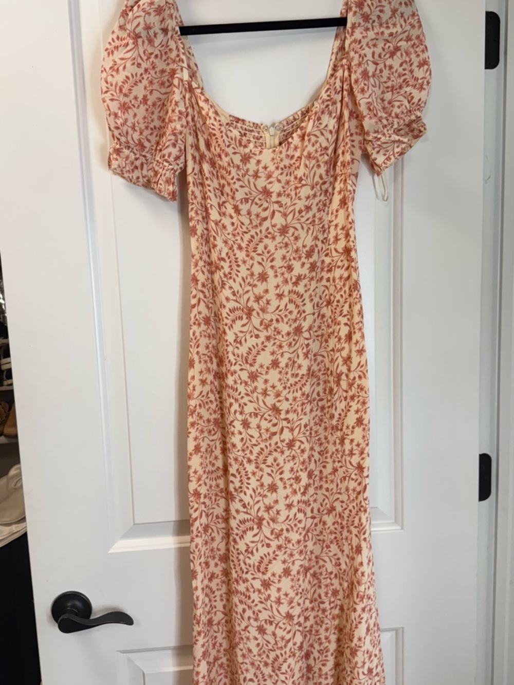Reformation Gloria Pink Floral Puff-Sleeve Maxi Dress - Picture 5 of 6